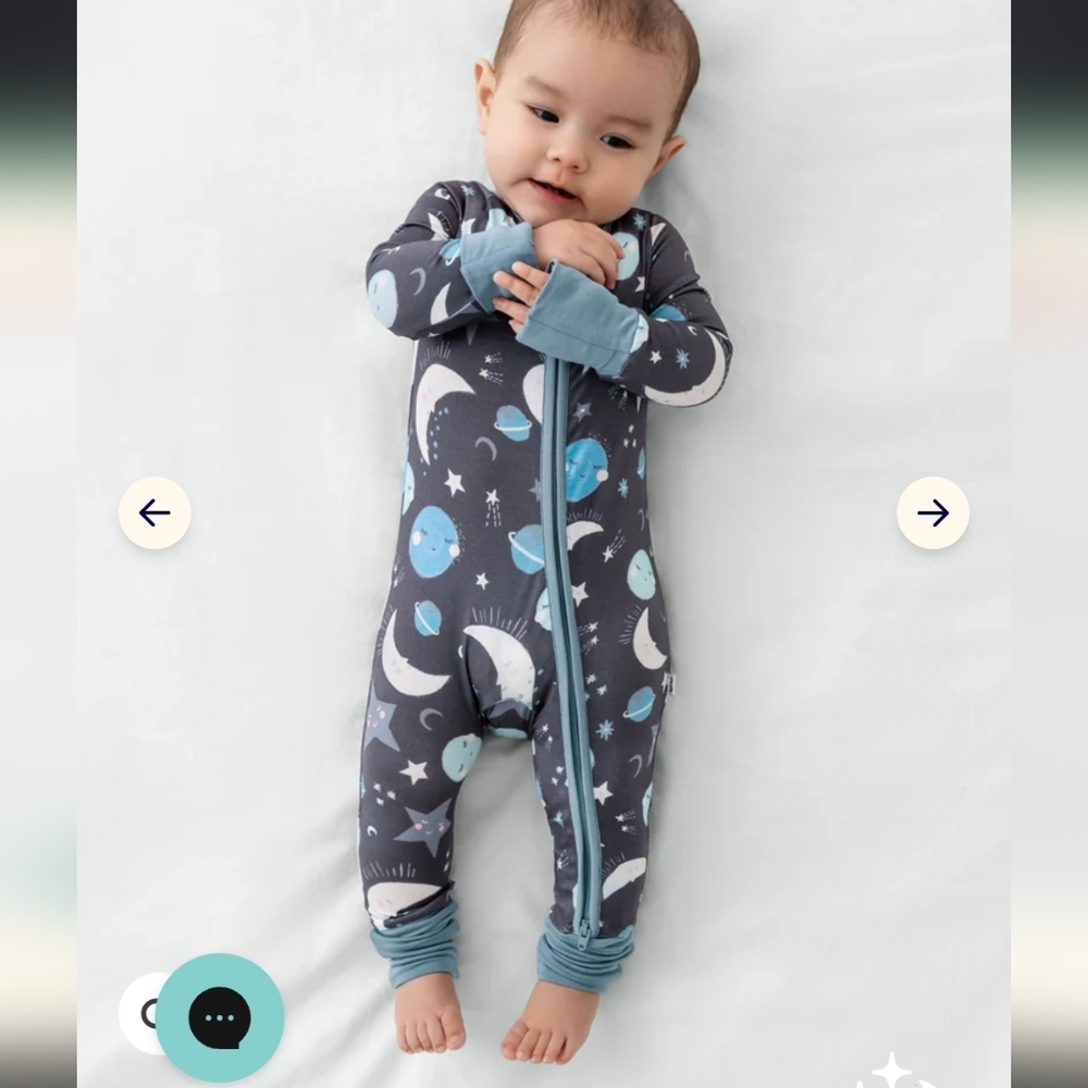 Little Sleepies To The Moon & Back Blue Zippy - 6-12 Months